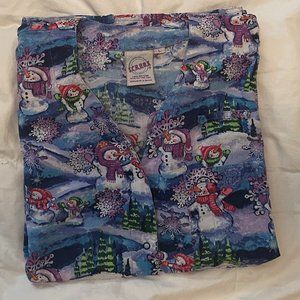 Snowman Christmas Scrub Top Size L - image 1